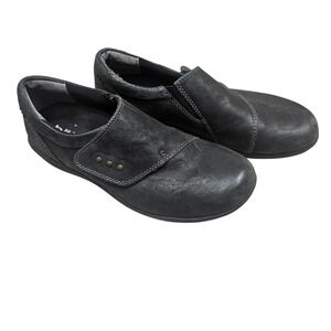 Halsa Anna Black Leather Slip On Shoes Comfort Women Size 8.5 Whimsigoth Witchy